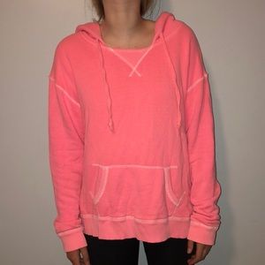 American Eagle pink distressed hoodie
